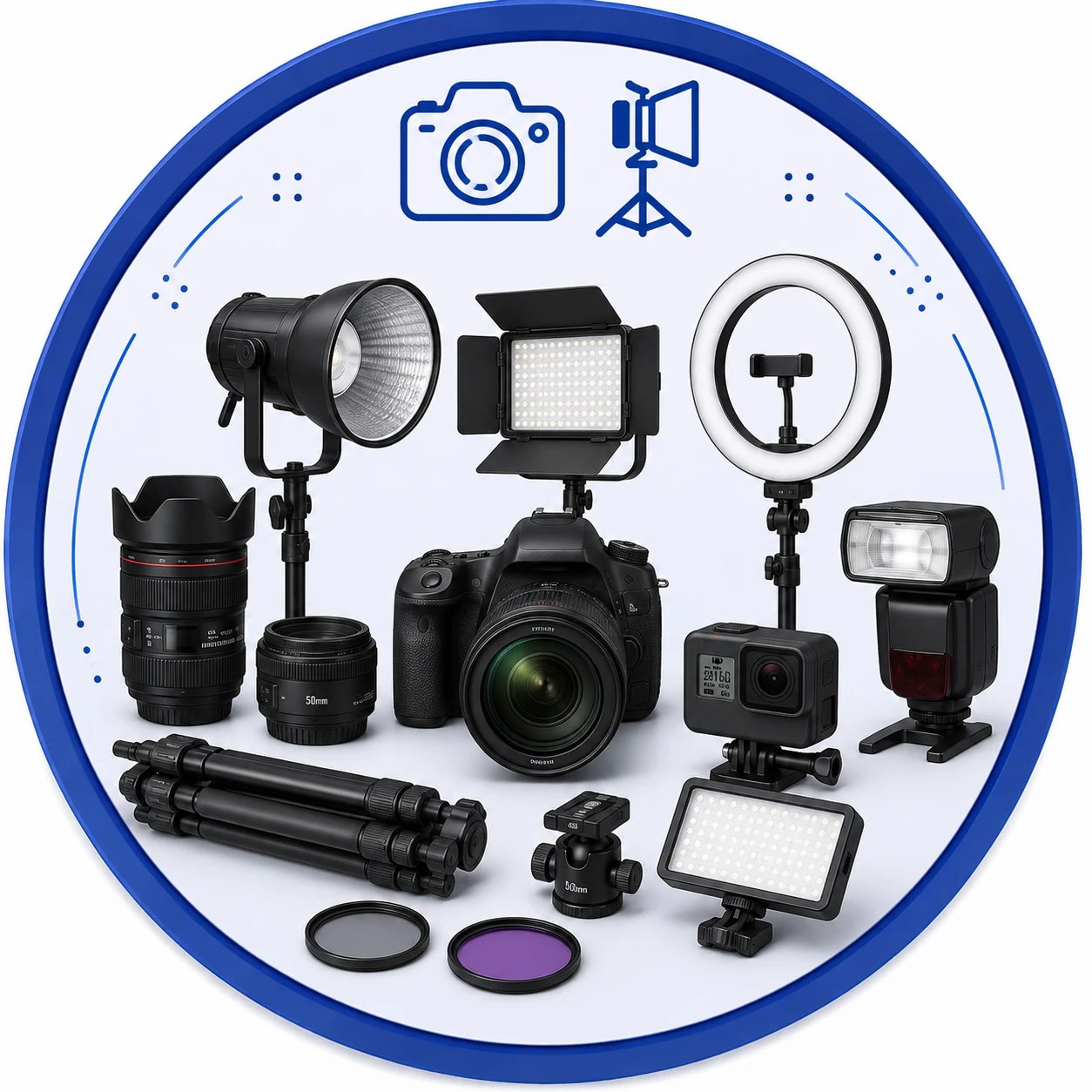 cameras and lights